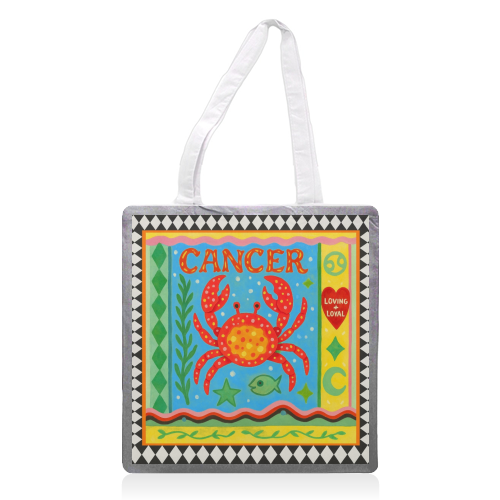 Cancer star sign - printed canvas tote bag by Wallace Elizabeth