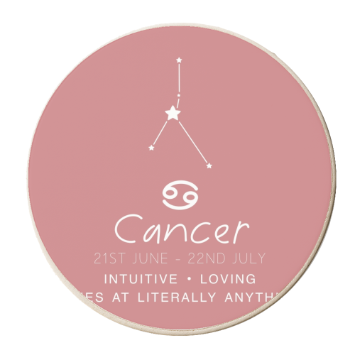 Cancer traits print - personalised beer coaster by The Girl Next Draw