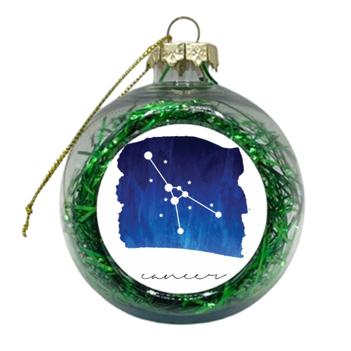 Cancer Zodiac Constellation - xmas bauble by Toni Scott