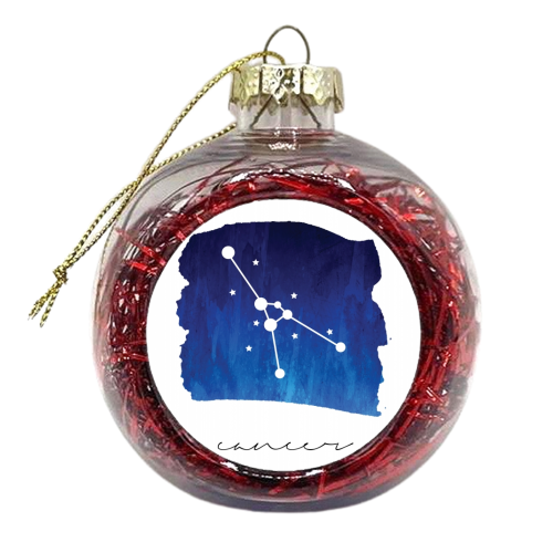 Cancer Zodiac Constellation - xmas bauble by Toni Scott