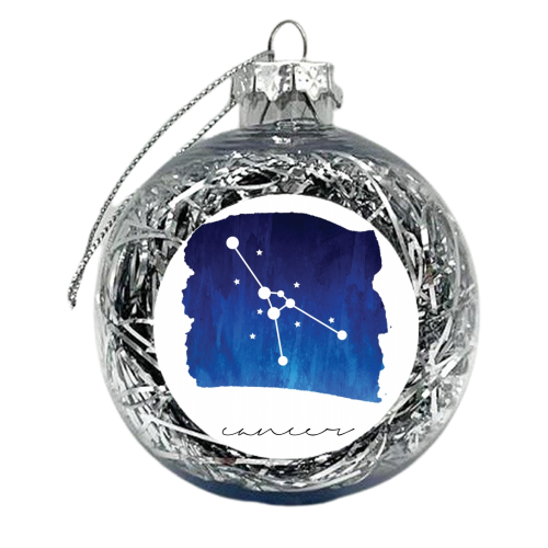 Cancer Zodiac Constellation - xmas bauble by Toni Scott