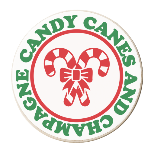 Candy Canes and Champange - personalised beer coaster by AbiGoLucky
