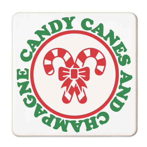 Candy Canes and Champange - personalised beer coaster by AbiGoLucky