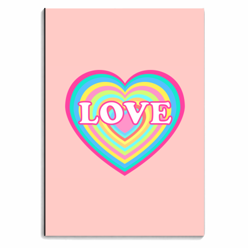 Candy Coloured Layered Love Heart - personalised A4, A5, A6 notebook by Adam Regester