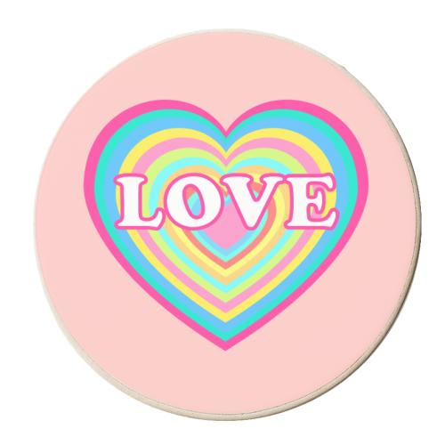Candy Coloured Layered Love Heart - personalised beer coaster by Adam Regester