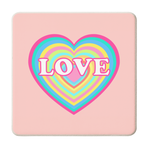Candy Coloured Layered Love Heart - personalised beer coaster by Adam Regester