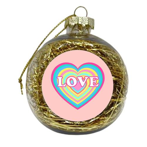 Candy Coloured Layered Love Heart - xmas bauble by Adam Regester