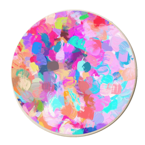 Candy Shop | Abstract Modern Bohemian Eclectic Colorful Painting | Pop of color Contemporary - personalised beer coaster by Uma Prabhakar Gokhale