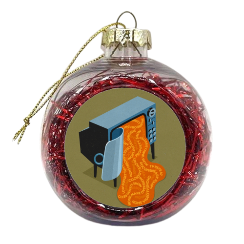 canned tv - xmas bauble by John Holcroft