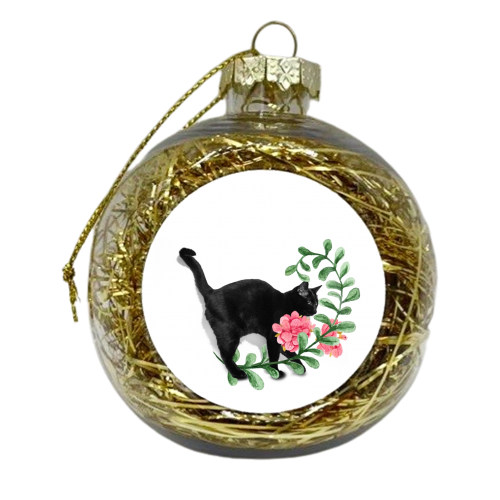 Capricious black cat - xmas bauble by DejaReve