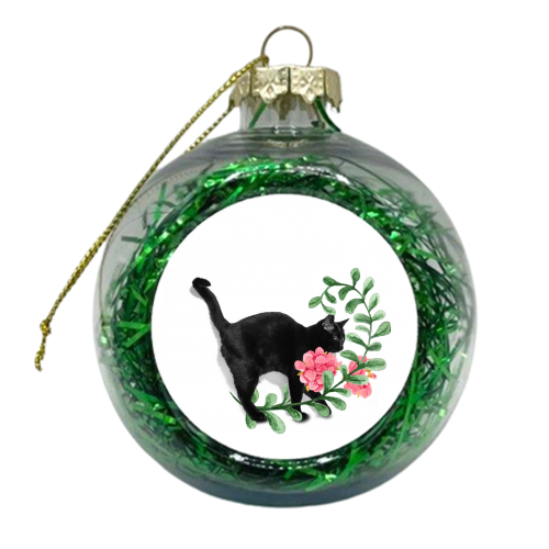 Capricious black cat - xmas bauble by DejaReve