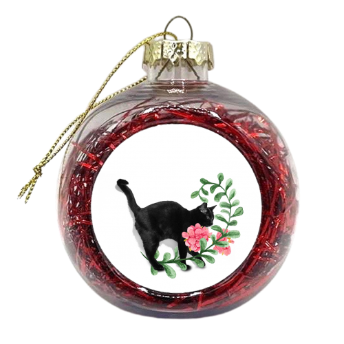 Capricious black cat - xmas bauble by DejaReve