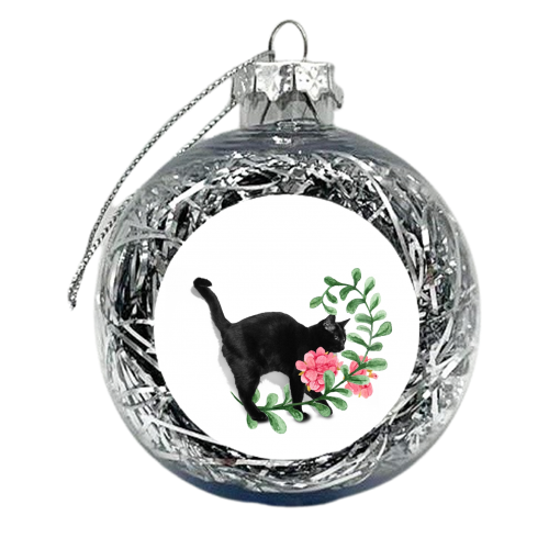 Capricious black cat - xmas bauble by DejaReve