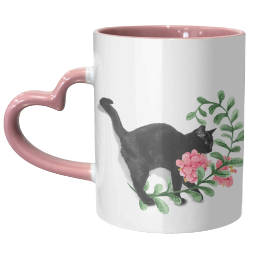 Capricious black cat - unique mug by DejaReve