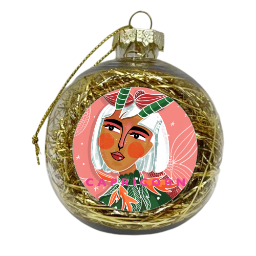 CAPRICORN GIRL - xmas bauble by Nichola Cowdery
