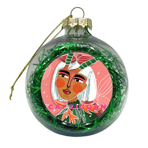CAPRICORN GIRL - xmas bauble by Nichola Cowdery