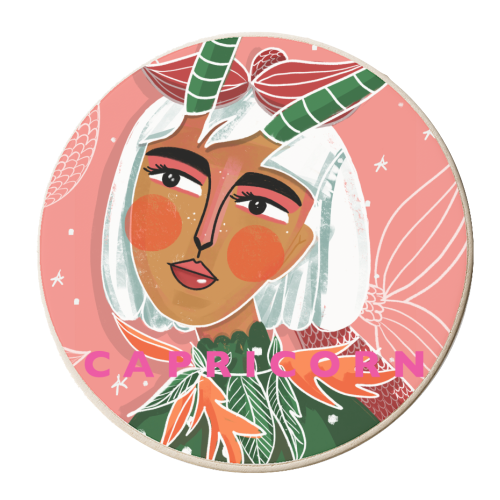 CAPRICORN GIRL - personalised beer coaster by Nichola Cowdery