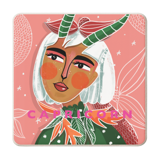 CAPRICORN GIRL - personalised beer coaster by Nichola Cowdery