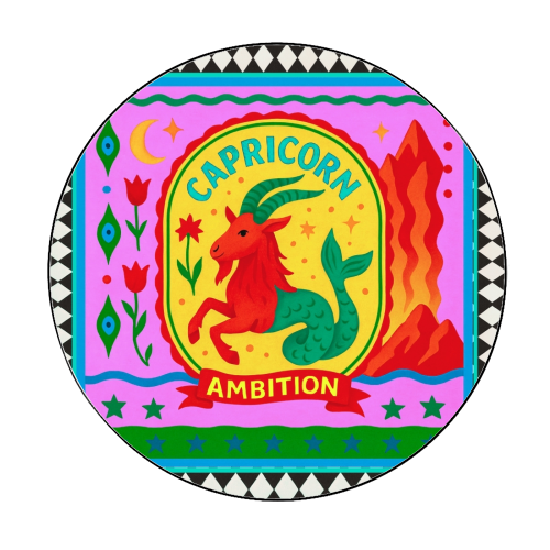 CAPRICORN STAR SIGN - Circle Sticker by Wallace Elizabeth