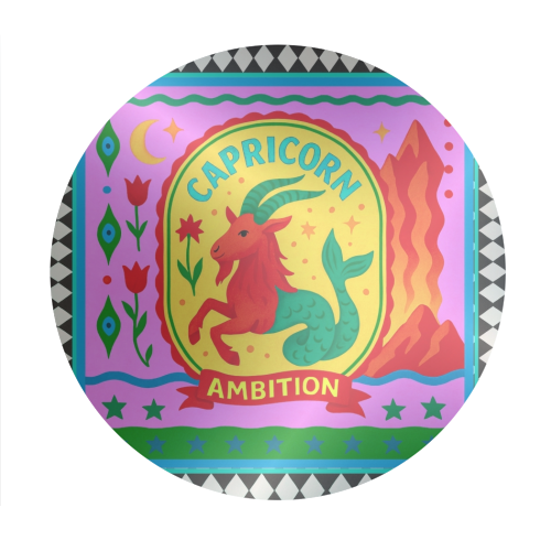 CAPRICORN STAR SIGN - Circle Sticker by Wallace Elizabeth
