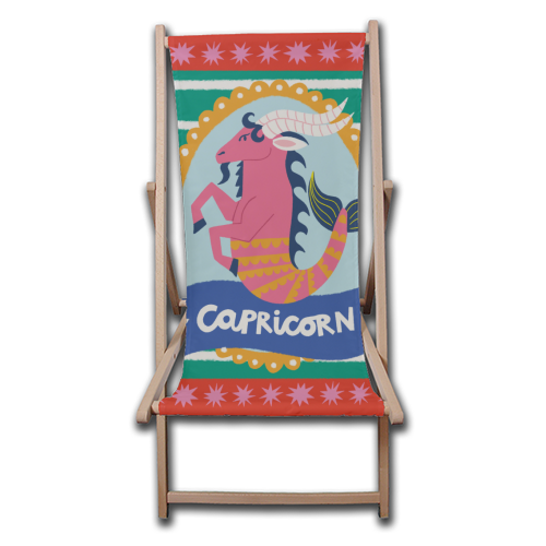 Capricorn Star Sign Design - canvas deck chair by AbiGoLucky
