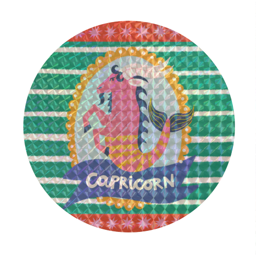 Capricorn Star Sign Design - Circle Sticker by AbiGoLucky