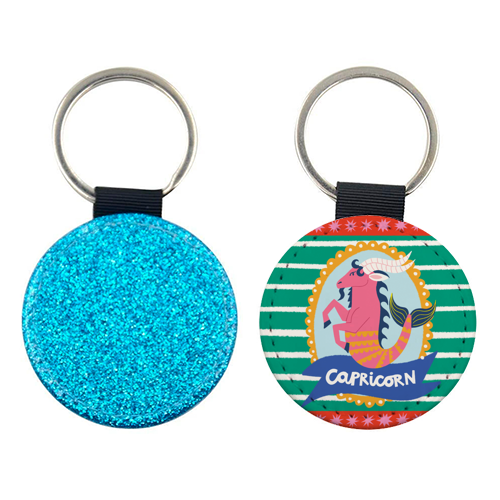Capricorn Star Sign Design - keyring by AbiGoLucky