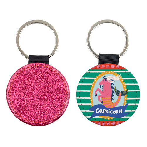 Capricorn Star Sign Design - keyring by AbiGoLucky