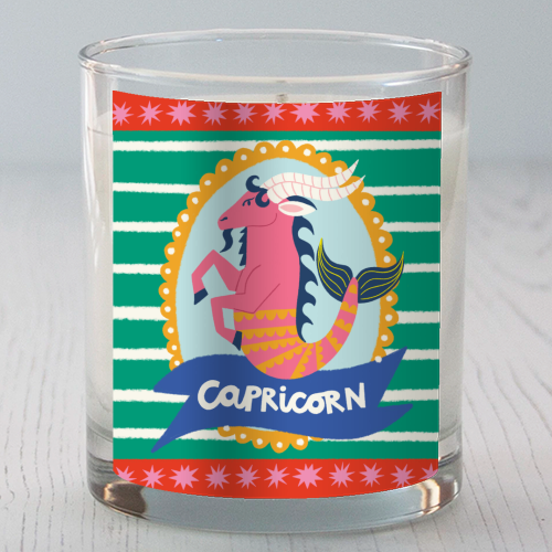 Capricorn Star Sign Design - scented candle by AbiGoLucky