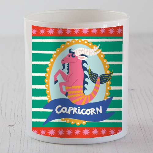 Capricorn Star Sign Design - scented candle by AbiGoLucky
