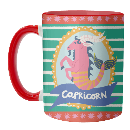 Capricorn Star Sign Design - unique mug by AbiGoLucky