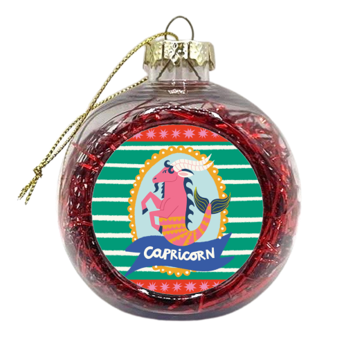 Capricorn Star Sign Design - xmas bauble by AbiGoLucky