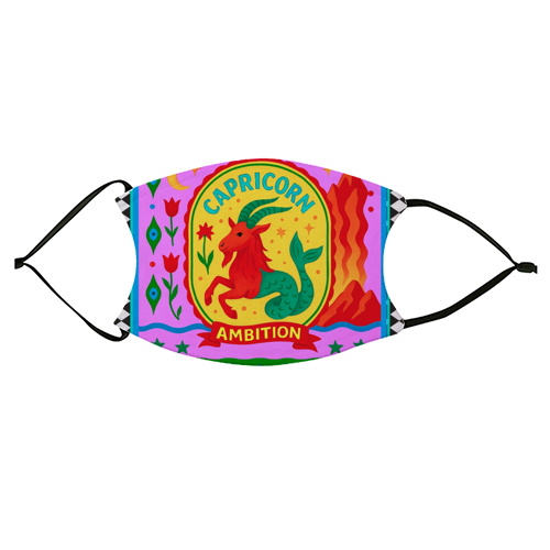 CAPRICORN STAR SIGN - face cover mask by Wallace Elizabeth
