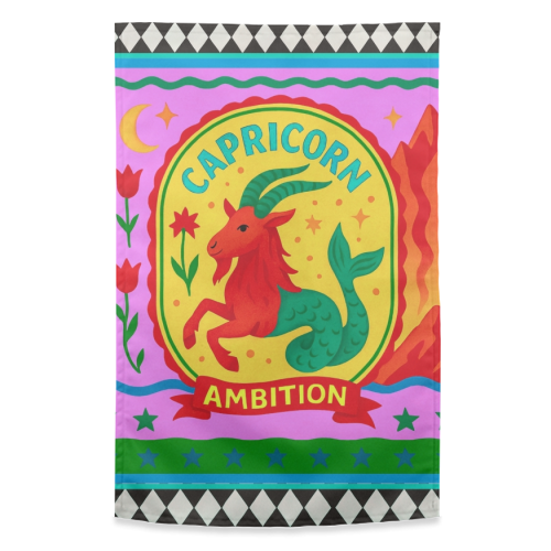 CAPRICORN STAR SIGN - funny tea towel by Wallace Elizabeth