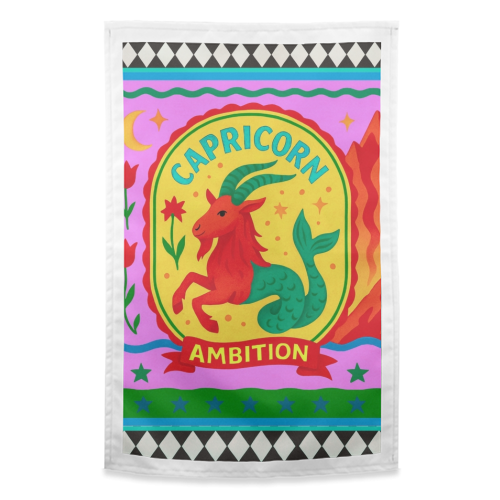 CAPRICORN STAR SIGN - funny tea towel by Wallace Elizabeth