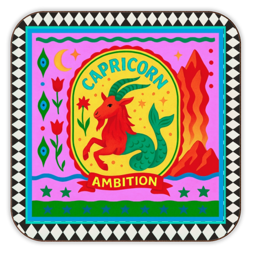 CAPRICORN STAR SIGN - personalised beer coaster by Wallace Elizabeth