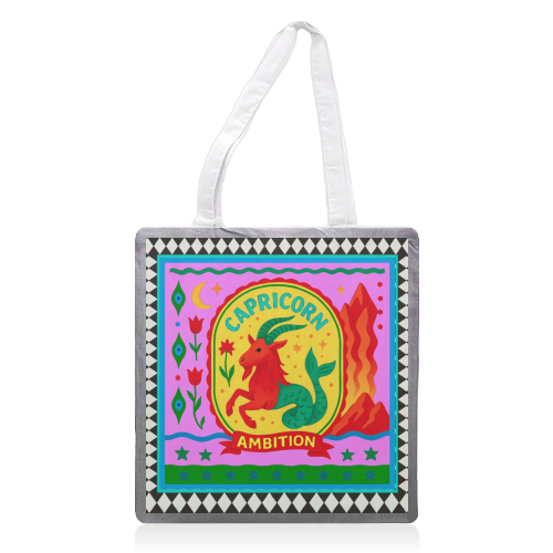 CAPRICORN STAR SIGN - printed canvas tote bag by Wallace Elizabeth