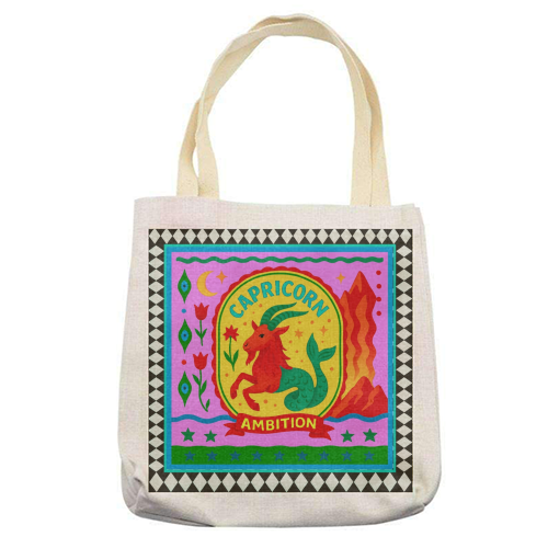 CAPRICORN STAR SIGN - printed canvas tote bag by Wallace Elizabeth