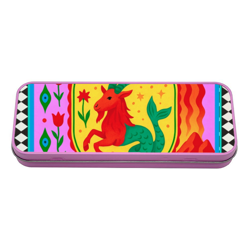 CAPRICORN STAR SIGN - tin pencil case by Wallace Elizabeth