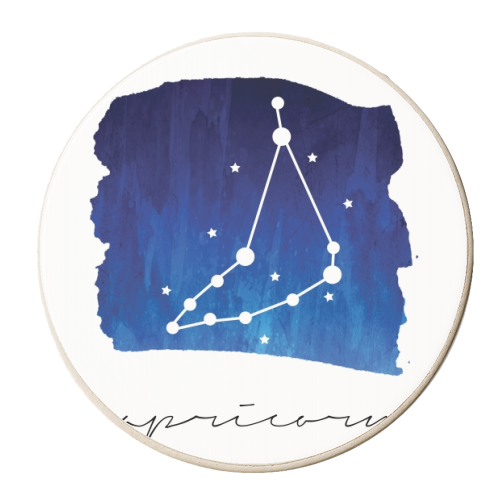 Capricorn Zodiac Constellation - personalised beer coaster by Toni Scott