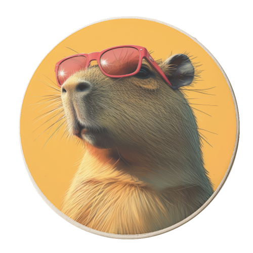 Capy-bara - personalised beer coaster by DejaReve