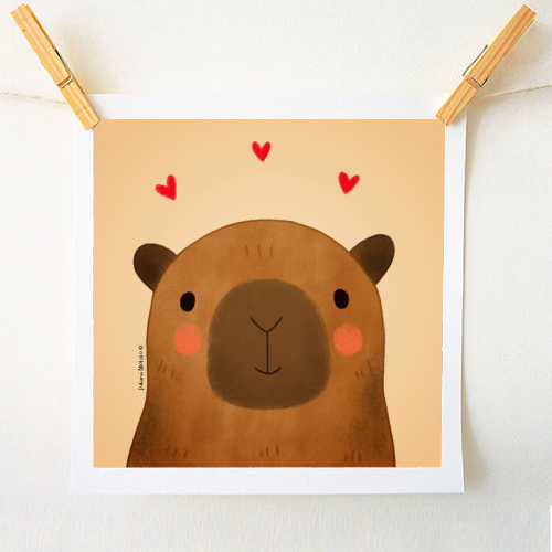 Capybara in love - A1 - A4 art print by Juliana Motzko