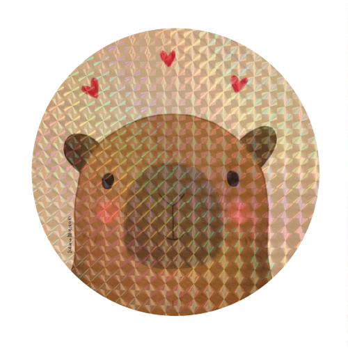 Capybara in love - Circle Sticker by Juliana Motzko