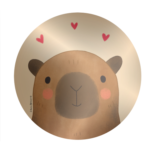 Capybara in love - Circle Sticker by Juliana Motzko