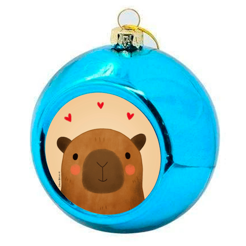 Capybara in love - colourful christmas bauble by Juliana Motzko