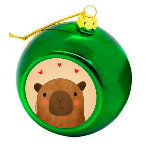 Capybara in love - colourful christmas bauble by Juliana Motzko