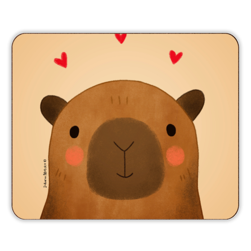 Capybara in love - designer placemat by Juliana Motzko
