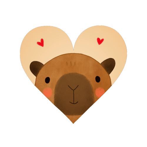Capybara in love - Magnet by Juliana Motzko