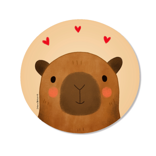 Capybara in love - Magnet by Juliana Motzko