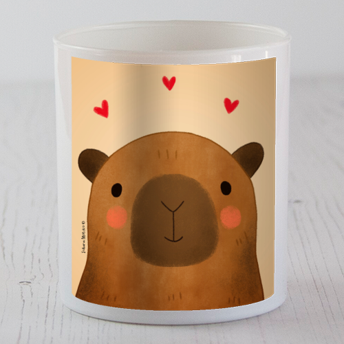 Capybara in love - scented candle by Juliana Motzko